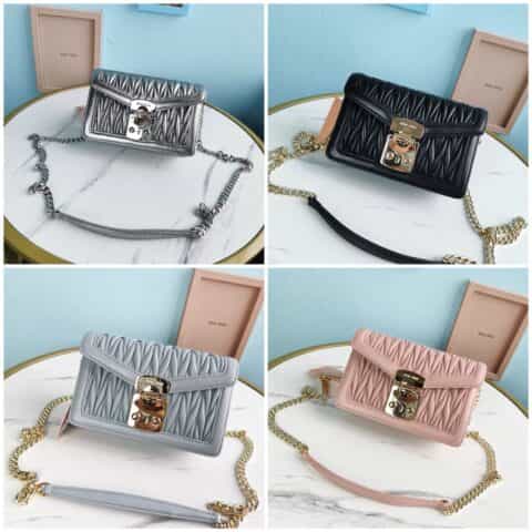 MIUMIU缪缪顶级进口Matelasse小羊皮材质链条包5BH099