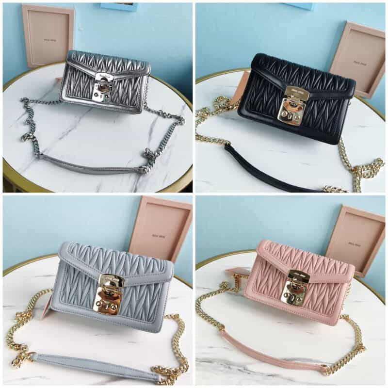 MIUMIU缪缪顶级进口Matelasse小羊皮材质链条包5BH099