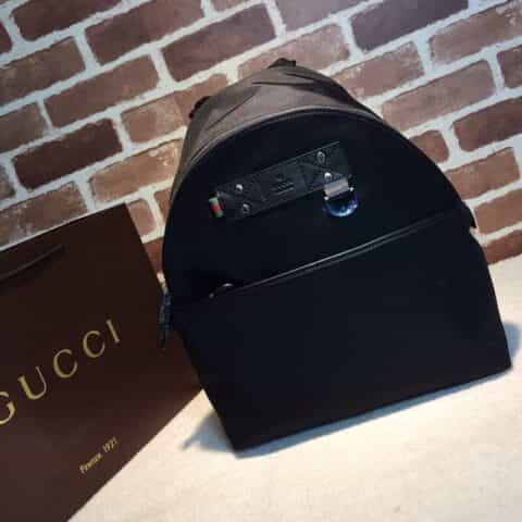 GUCCI古驰 TECHNO GUCCIS系列黑色牛皮双G印花男士双肩背包268184