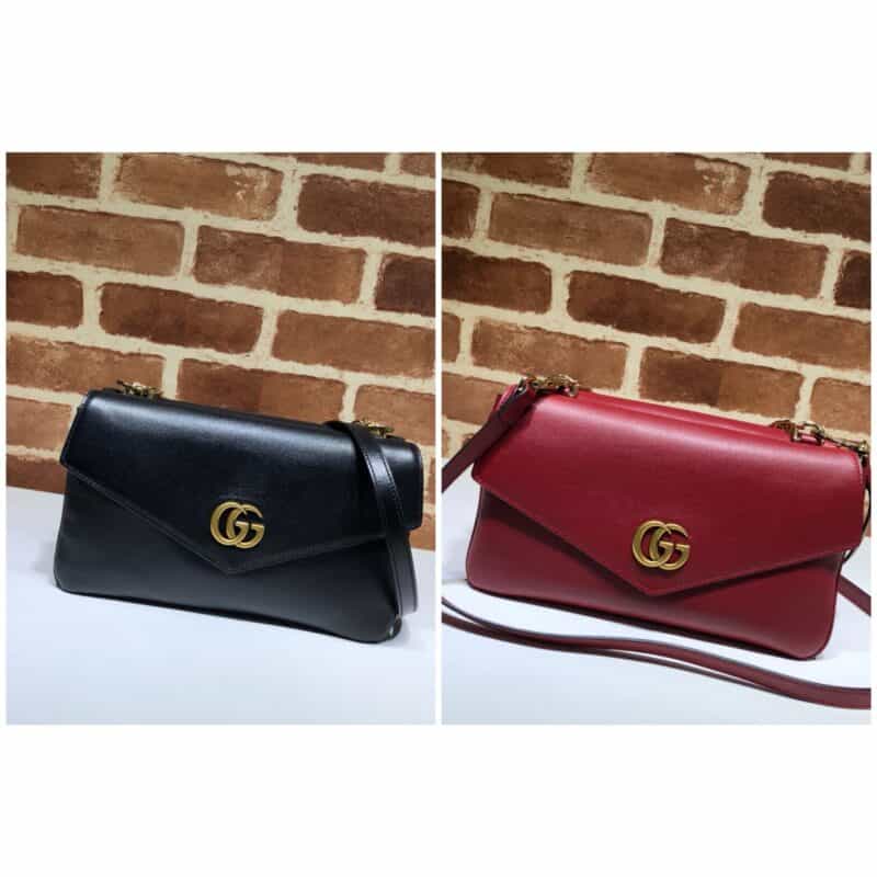 GUCCI古驰双袋正反双面虎头链条包524822