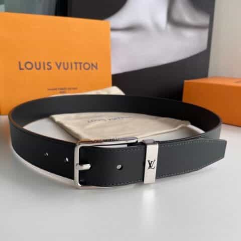 LV/路易威登   小牛皮内衬镀钯搭扣35毫米宽Damien帆布腰带