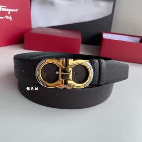 Ferragamo菲拉格慕   经典磨光Gancini扣饰男士精品3.5cm腰带