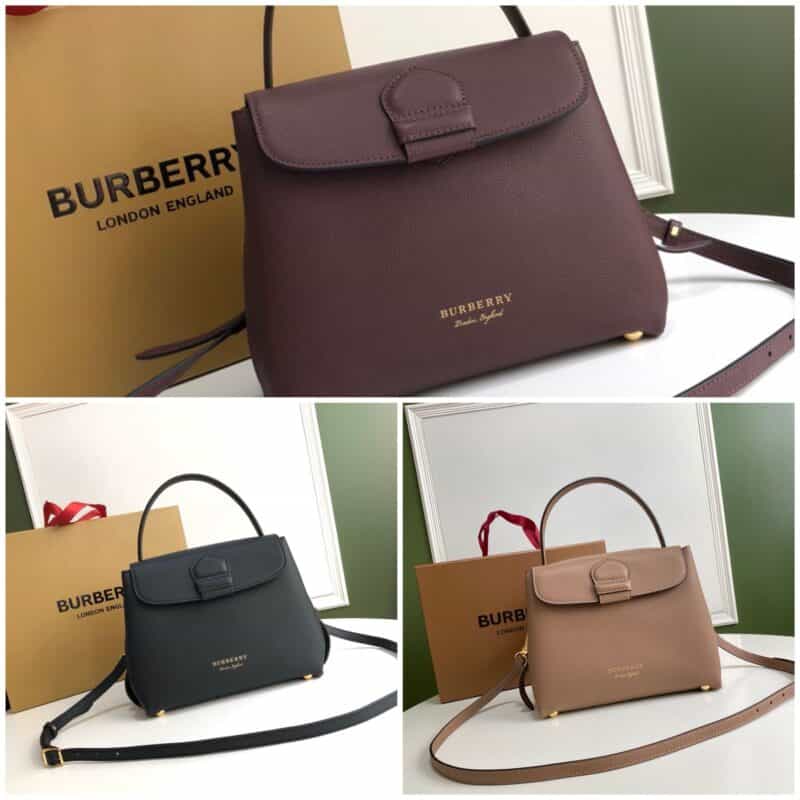 Burberry巴宝莉House 格纹裁片粒纹牛皮托特包6181