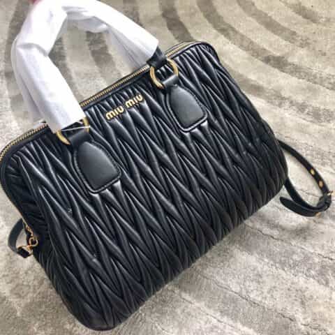 MIUMIU缪缪顶级进口小羊皮经典提花压纹手提单肩斜挎包RL0059 RL0061