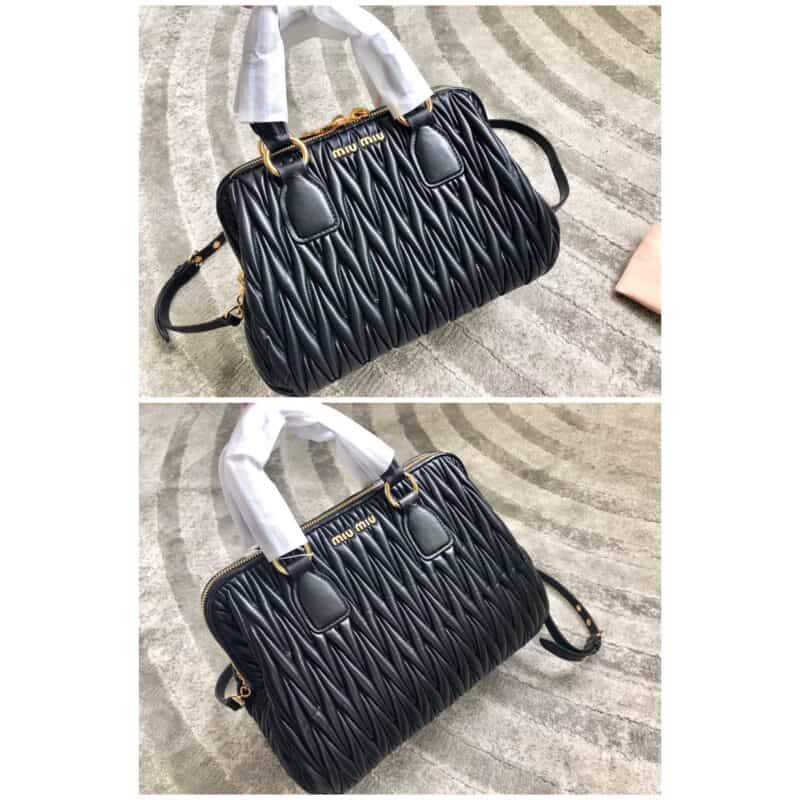 MIUMIU缪缪顶级进口小羊皮经典提花压纹手提单肩斜挎包RL0059 RL0061