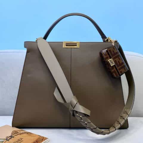 FENDI芬迪全牛皮大手提单肩包304