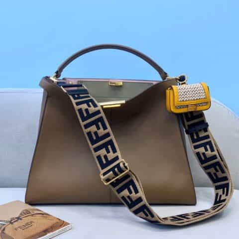 FENDI芬迪全牛皮大手提单肩包304