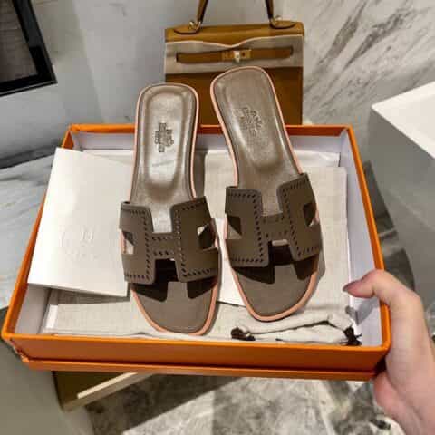 Hermes爱马仕 2020最新升级经典 H面款拖鞋 epson皮女款拖鞋