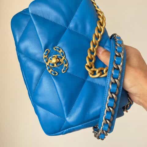 Chanel香奈儿 19 Flap Bag AS1160小号26CM蓝色