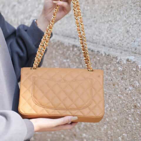 Chanel CF23 Classic flap bag A01113杏色