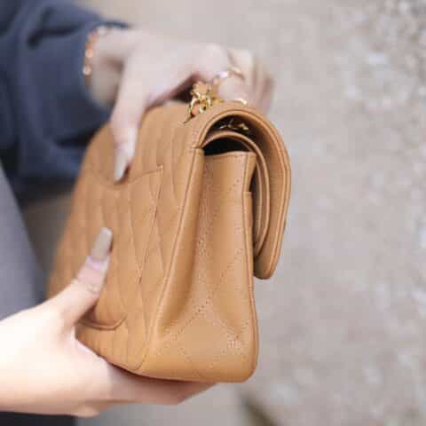 Chanel CF23 Classic flap bag A01113杏色