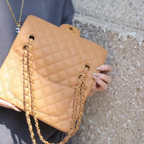 Chanel CF23 Classic flap bag A01113杏色
