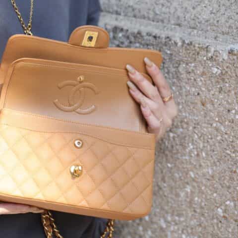 Chanel CF23 Classic flap bag A01113杏色