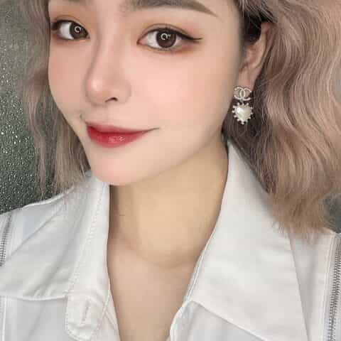 2021新款 CHANEL香奈儿双c珍珠桃心耳钉耳环