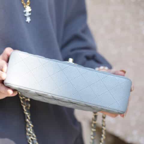 Chanel CF23 Classic flap bag A01113灰蓝