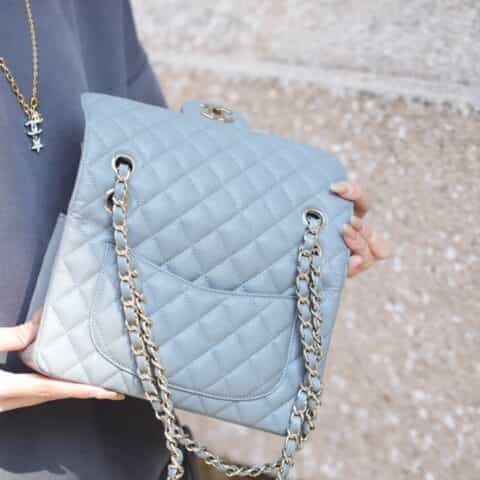 Chanel CF23 Classic flap bag A01113灰蓝