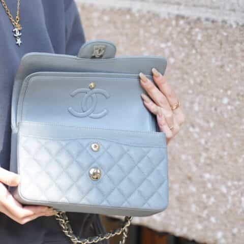 Chanel CF23 Classic flap bag A01113灰蓝