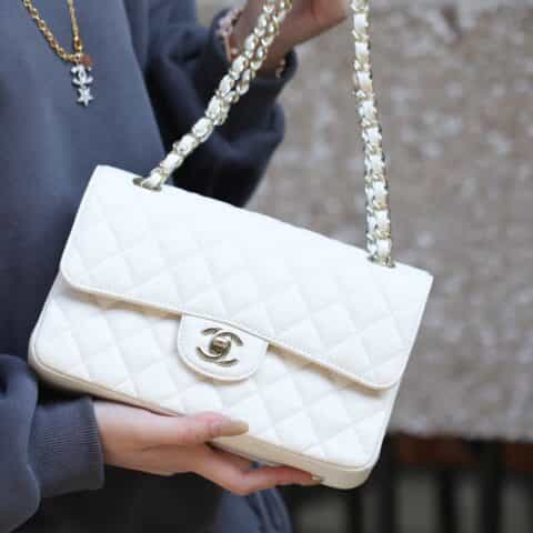Chanel CF23 Classic flap bag A01113白色