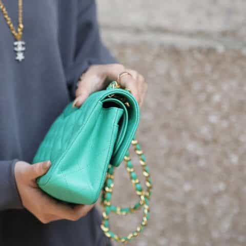 Chanel CF23 Classic flap bag A01113绿色