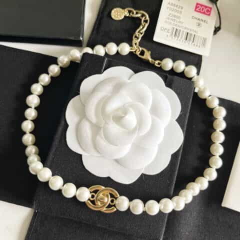 2021新款 CHANEL100周年纪念款 香奈儿双c珍珠项链