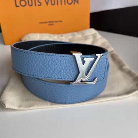 LV/路易威登  银色/金色搭扣30毫米荔纹小牛皮双面用腰带