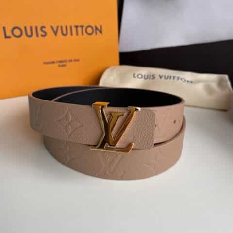 LV/路易威登  银色/金色搭扣30毫米荔纹小牛皮双面用腰带