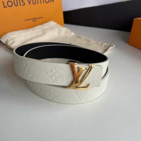 LV/路易威登  银色/金色搭扣30毫米荔纹小牛皮双面用腰带