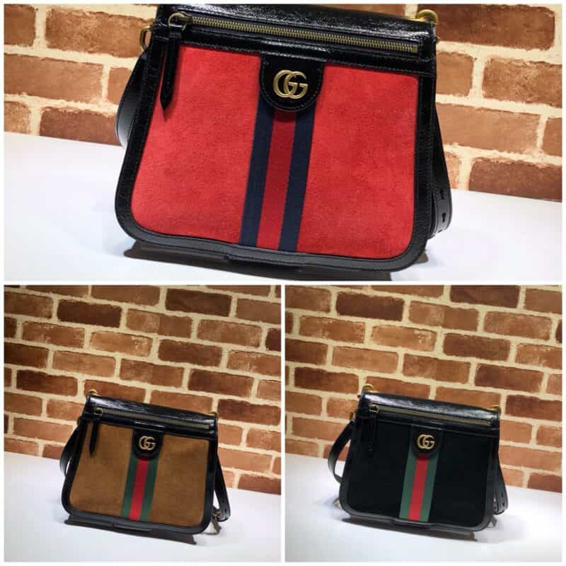 GUCCI古驰栗色磨砂皮肩背包523658