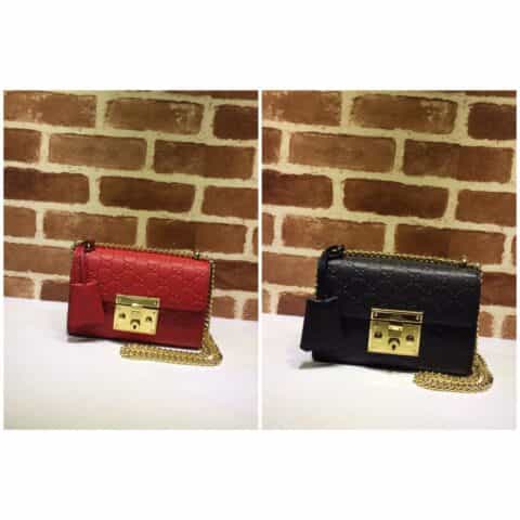 GUCCI古驰皮革双G压印肩背包409487