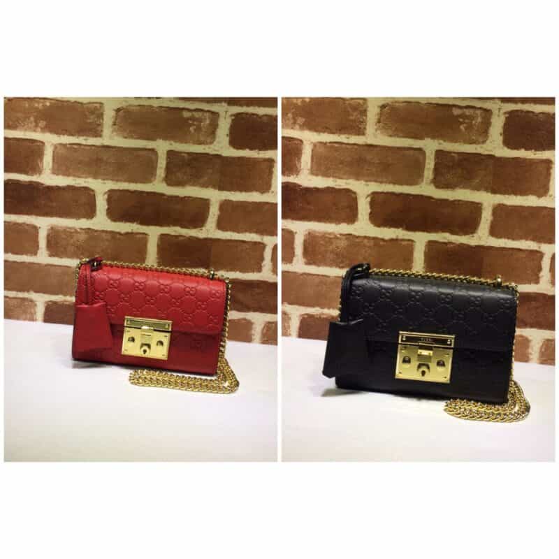 GUCCI古驰皮革双G压印肩背包409487