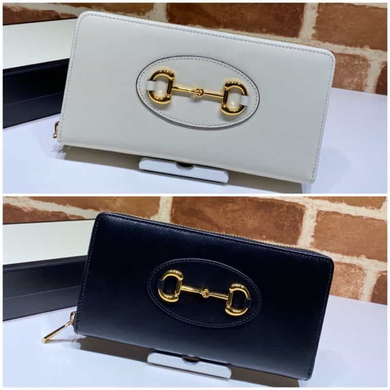 GUCCI古驰皮革1955马衔扣全拉链钱包621889