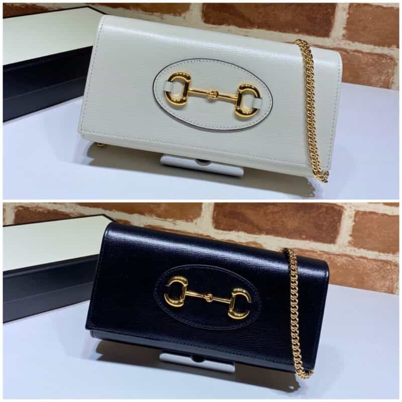 GUCCI古驰马衔扣1955系列白色皮革肩背包621888