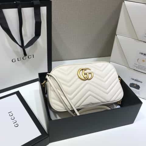 Gucci GG Marmont small matelassé shoulder bag相机包447632