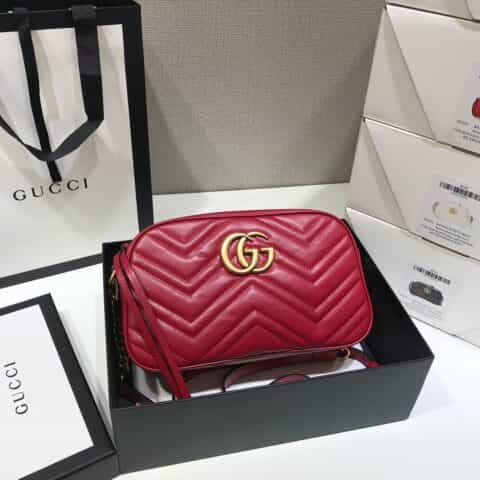 Gucci GG Marmont small matelassé shoulder bag相机包447632