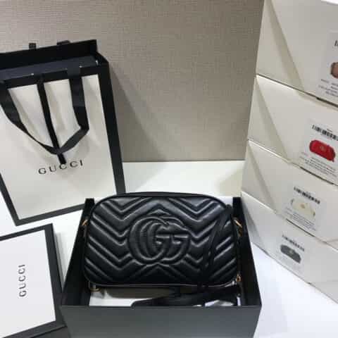 Gucci GG Marmont small matelassé shoulder bag相机包447632