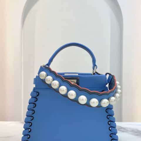 FENDI芬迪手工皮条穿孔装饰PEEAKBOO手袋6212