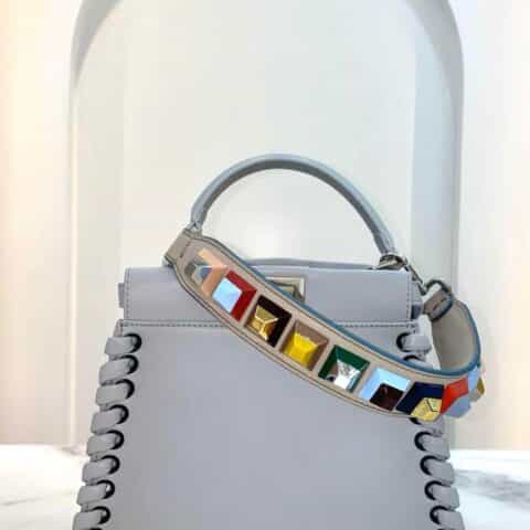 FENDI芬迪手工皮条穿孔装饰PEEAKBOO手袋6212