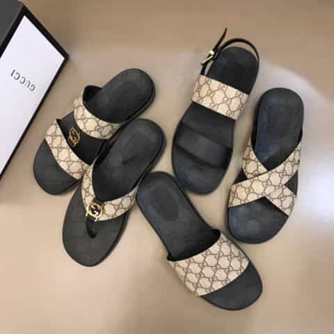 GUCCI古驰   原版PVC帆布材质G家新品男士拖鞋