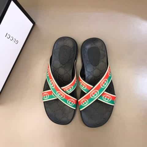GUCCI古驰    高端精品，原版织带G家新品男士拖鞋