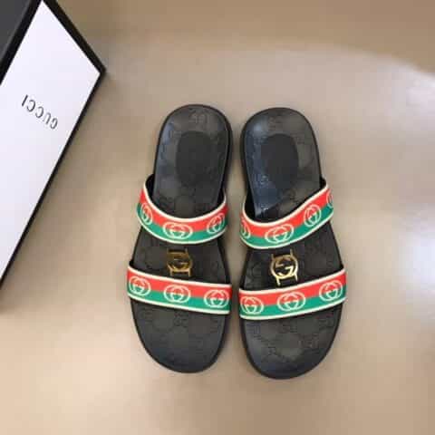 GUCCI古驰    高端精品，原版织带G家新品男士拖鞋