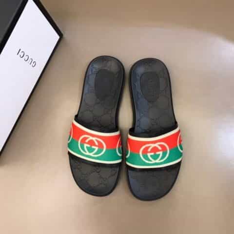 GUCCI古驰    高端精品，原版织带G家新品男士拖鞋