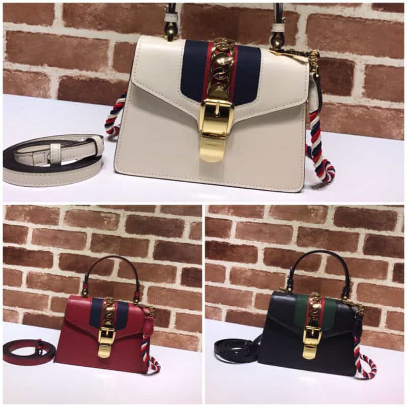GUCCI古驰Sylvie 系列皮革迷你手袋470270