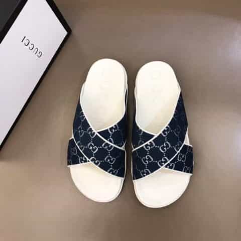 GUCCI古驰   鞋面精美电绣工艺G家新品男士拖鞋