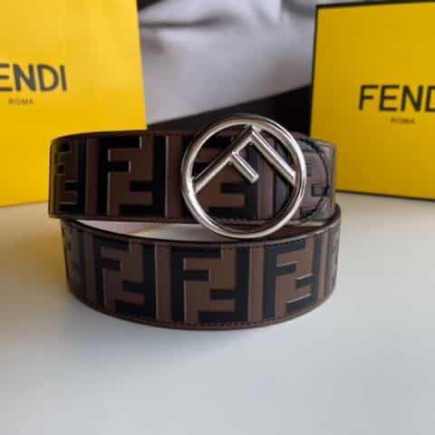 FENDI芬迪   饰有F is Fendi徽标形状搭扣印花图案腰带4.0厘米