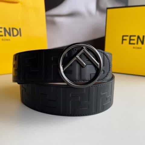 FENDI芬迪   饰有F is Fendi徽标形状搭扣印花图案腰带4.0厘米