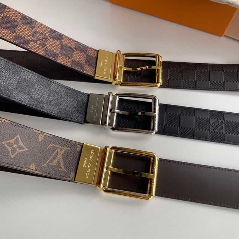 LV/路易威登   小牛皮内衬Damier雕刻带扣腰带