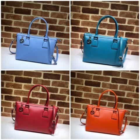 GUCCI古驰女士荔枝纹牛皮中号手提斜挎包449659