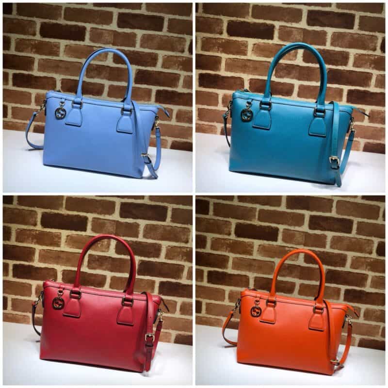 GUCCI古驰女士荔枝纹牛皮中号手提斜挎包449659