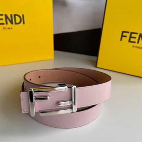 FENDI芬迪3.0厘米FF形状搭扣和饰钉开合双面皮带