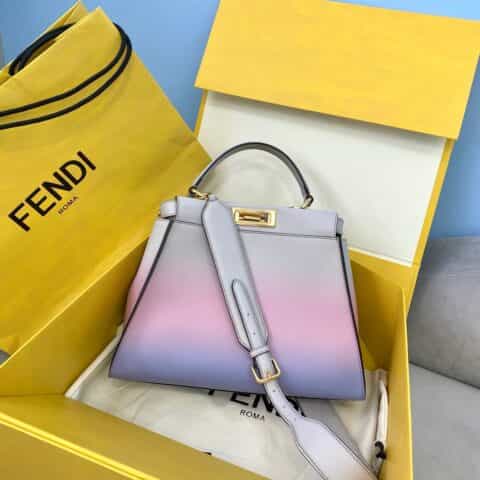 FENDI芬迪进口小牛皮渐变色PEEKABOO手袋8282M